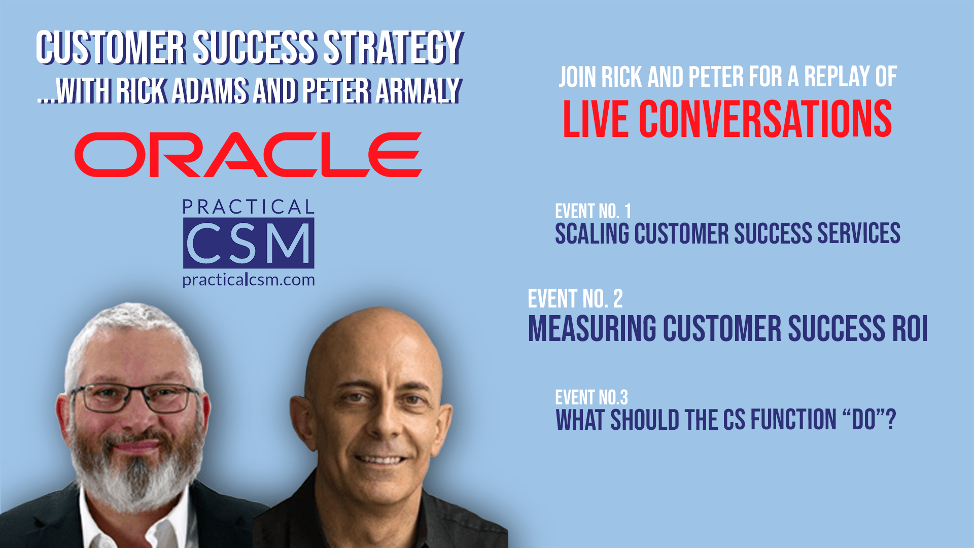 Practical CSM Measuring Customer Success ROI live Conversations with Rick Adams and Peter Armaly