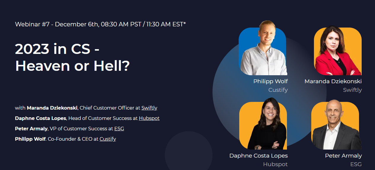 Practical CSM Webinar Heaven or Hell with Philipp Wolf, Maranda Dziekonski, Daphne Costa Lopes, and Peter Armaly